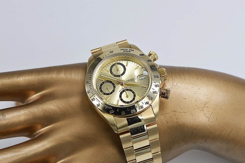 Złoty zegarek z bransoletą męski 14k Geneve mw041y&mbw017y Gdańsk