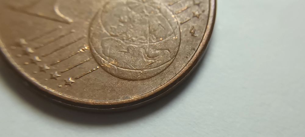 Moeda 1 cêntimo Alemanha 2009 F com erro cunhagem