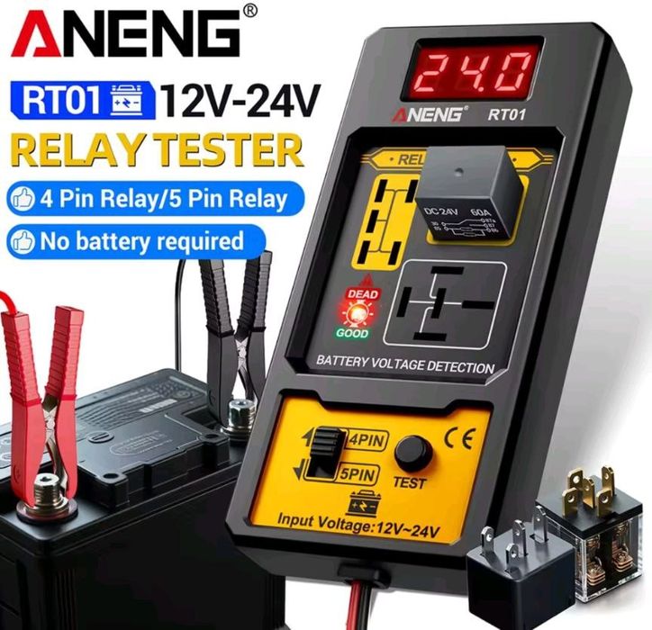Тестер авто мото реле 12-24 В 4-5 pin ANENG RT01 з вимірювачем