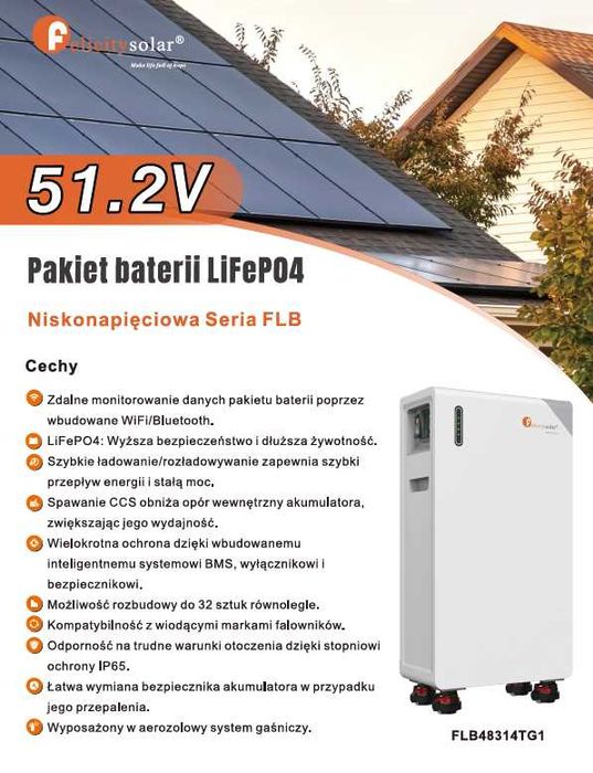 Magazyn Energii FELICITY FLB48314TG1 16kWh, 51,2V (IP65), nisko.