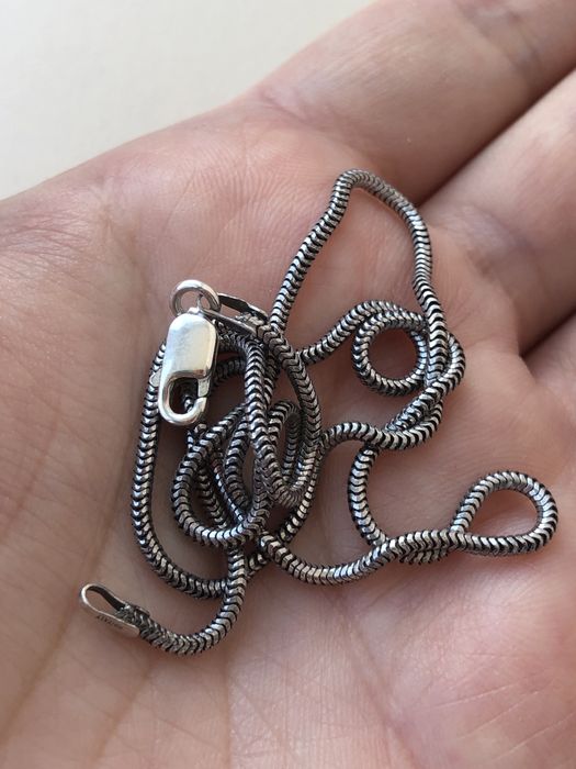 Срібний снейк 1.5 мм срібло 40 см 925 гнучкий італія темнений