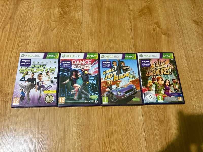 Xbox 360  4 gry na kinect Sports Dance central joy ride adventures