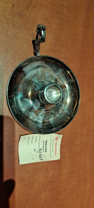 Posrebrzany świecznik