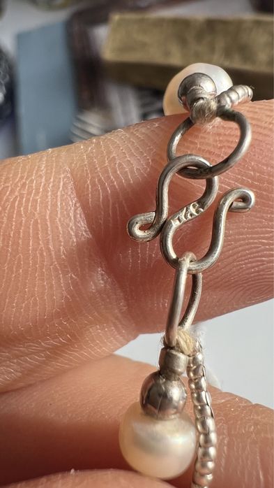 Колье серебро,натуральный жемчуг 925