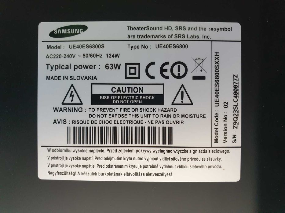 TV Samsung UE40ES6800 Ful HD 3D + pilot