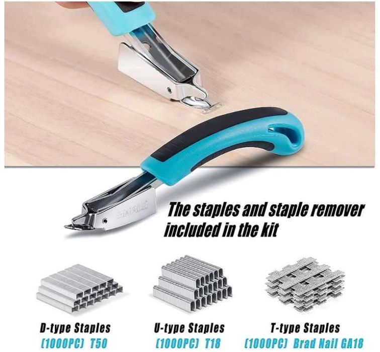 Zszywacz ręczny 3 w 1 Shall + komplet zszywek