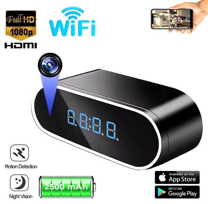 WiFi 2.4 Ghz IP камера годинник Full HD 1080P внутрішнього відеоспостереження з датчиком руху