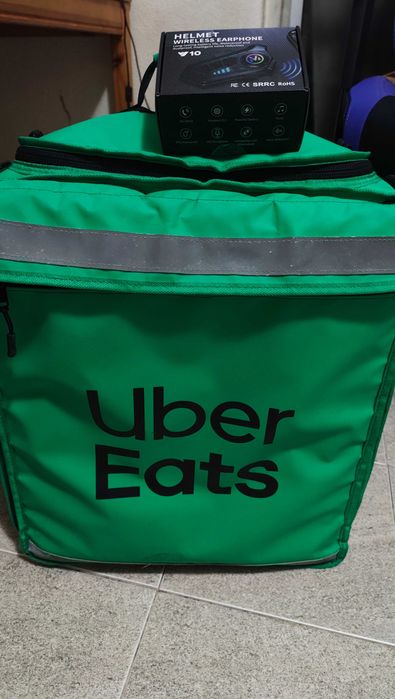 MOCHILA Uber eats + fone de capacete