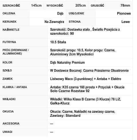 Drzwi zewnętrzne drewniane