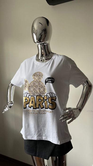 Biały T-shirt Paris Bawełna