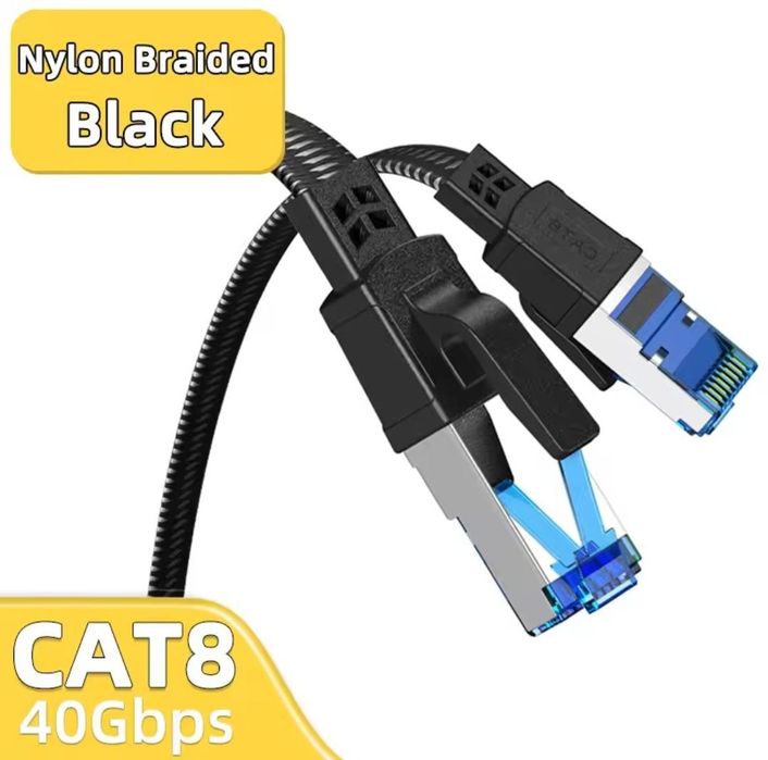 Патч-корд Ethernet Cat 8 – Надшвидкий мережевий кабель(від 0.5м до 5м)
