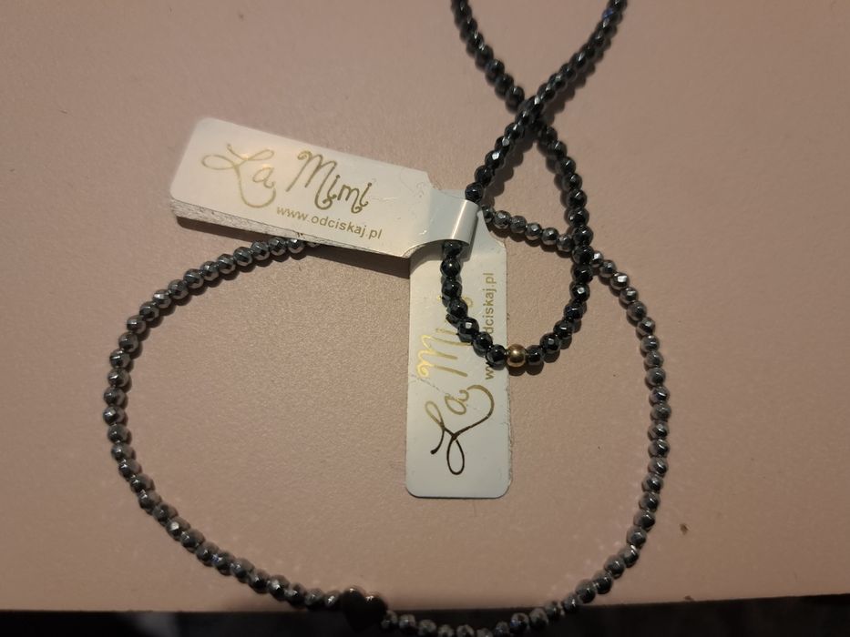 Bransoletki Flexi Hematyt jasny i grafit Serce