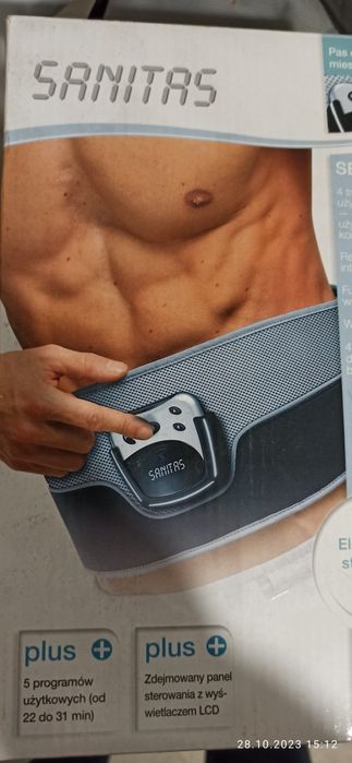 Pas wyszczuplający EMS Sanitas sem 35 elektrostymulacja mięsni brzucha