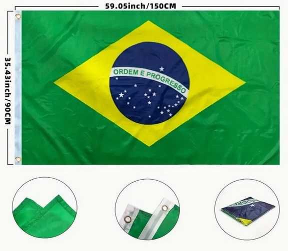 Bandeira Brasil 150cm x 90cm Grande Nova