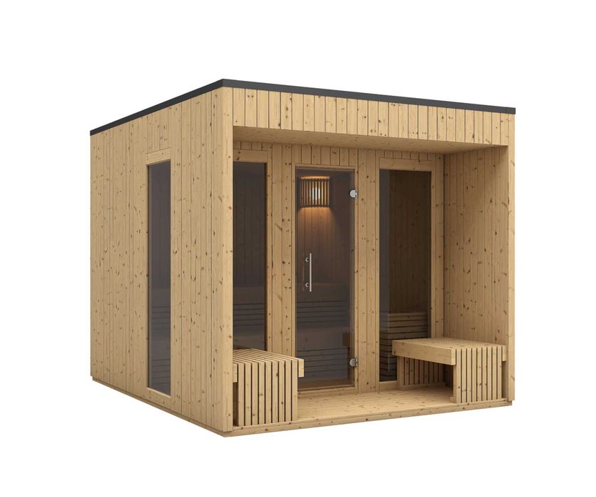Nowoczesna Sauna Ogrodowa Drewniana 250x300 MegS01