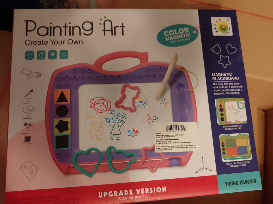 WOOPIE Znikopis Tablica Magnetyczna Kolorowa + Stempelki + Wzory