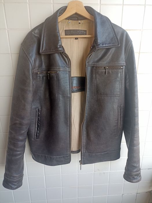 Casaco vintage de couro de búfalo
