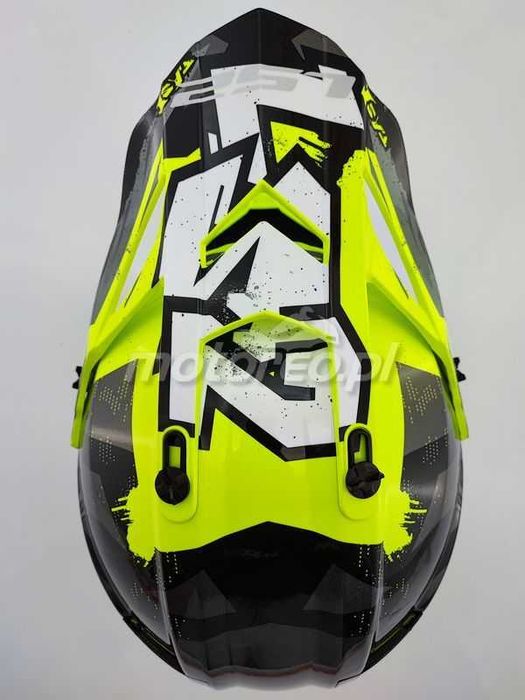 WYPRZEDAŻ Kask LS2 MX437 Fast Evo CRUSHER H-V Yellow Enduro/Cross /ATV