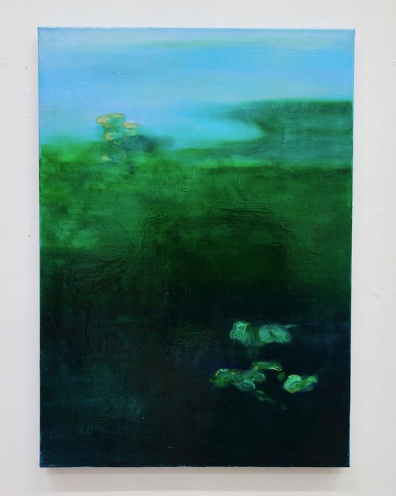 obraz olejny woda abstrakcja Jezioro Kłodno pejzaż