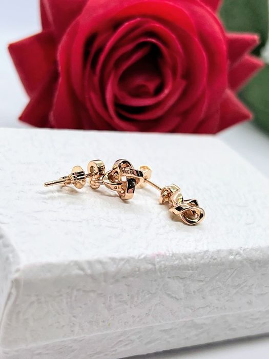 Kolczyki sztyfty rose gold cyrkonia ALE MET