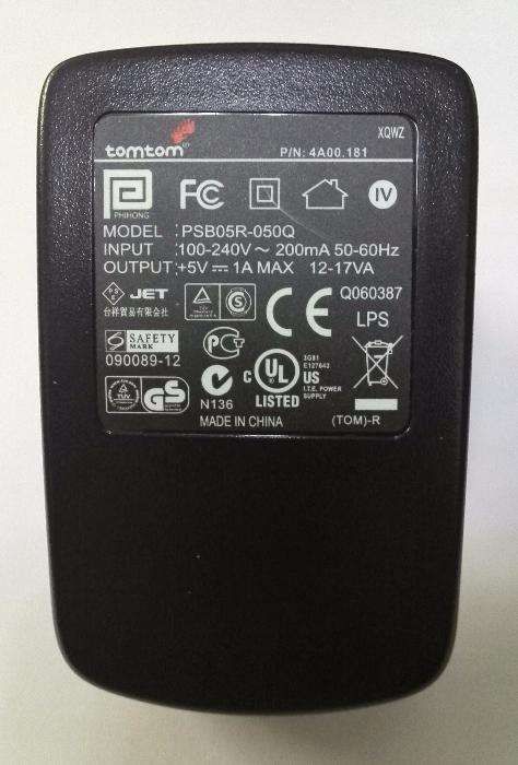 Transformador carregador original GPS TOMTOM novo