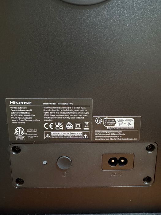 Soundbar Hisense AX5100G 5.1 (Dolby Atmos) – Como Nova