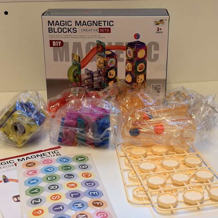 Magnetyczne klocki konstrukcyjne Marble Run DIY Magnetic Building Blocks