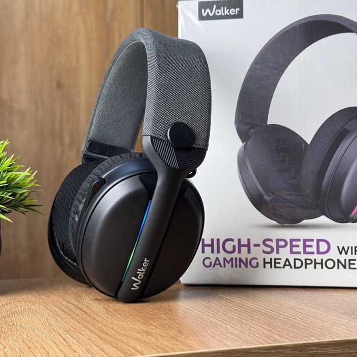 Ігрові Bluetooth навушники WALKER WBT-83 Black з мікрофоном