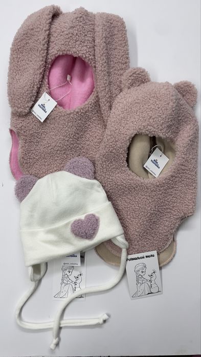 Шапка Тедді шапка шолом з вушками зимова шапка дитяча шапка з вушками