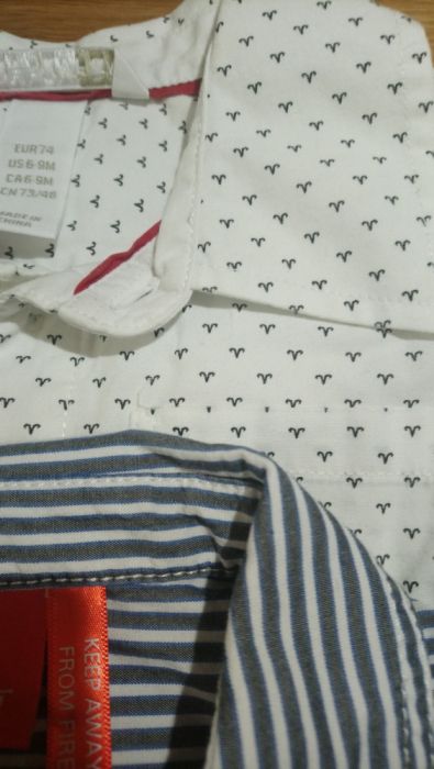 Zestaw dwóch sztuk koszula biała i w paski 74 Espirt H&M idealny stan