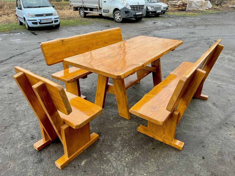 WYPRZEDAŻ! Góralskie Meble Ogrodowe z litego drewna, meble do ogrodu