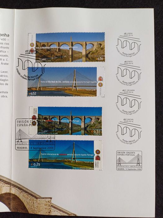 Filatelia - Emissão conjunta Portugal-Espanha, Pontes Ibéricas, 2006