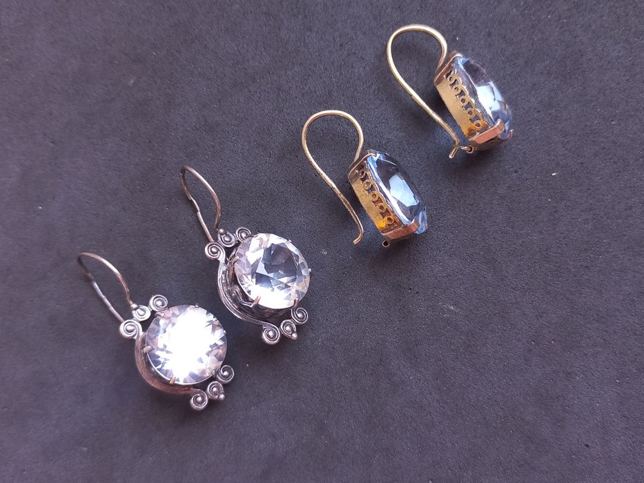 Серьги серебро 875проба звезда
