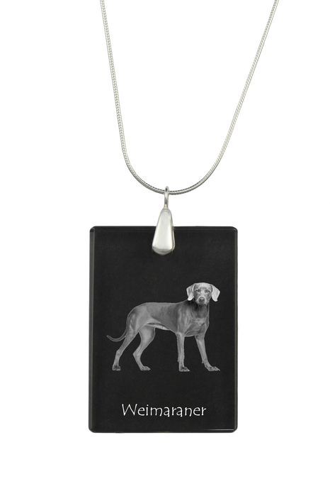 Wyżeł weimarski naszyjnik kryształowy z psem Art-Dog