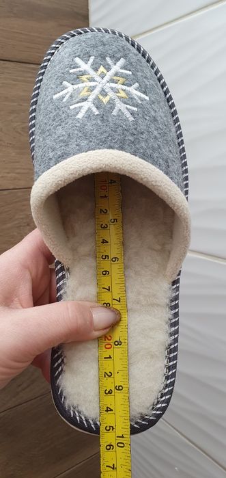 Pantofle laczki kapcie klapki 40 filcowe ocieplane zimowe 39,41