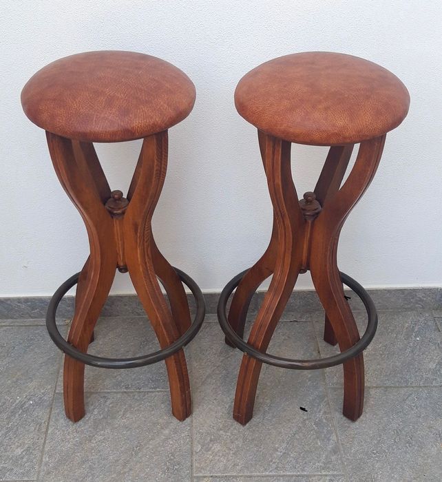 Bancos altos madeira carvalho