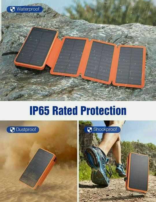 Солнечная панель-зарядка solar charger 6w + пауер банк26800+ фонарик