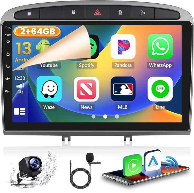 2+64 GB Android 13 Radio samochodowe do Peugeot 308 model 408 07r-15r