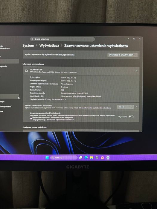 Monitor gamingowy Gigabyte g24f 165hz