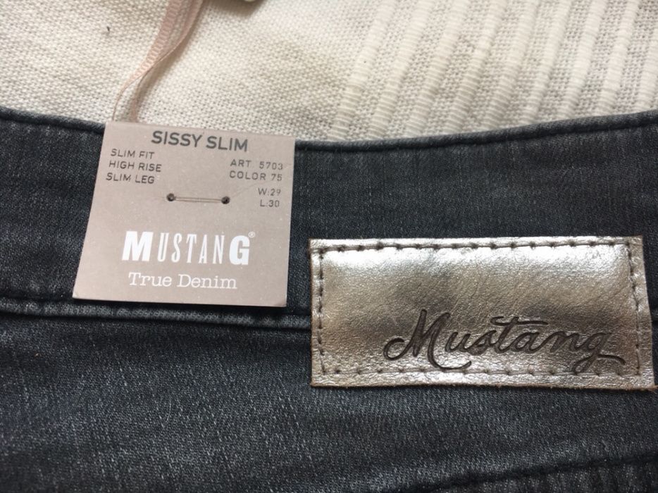 Spodnie damskie, jeansy, szare, Mustang, W:29,L:30 NOWE