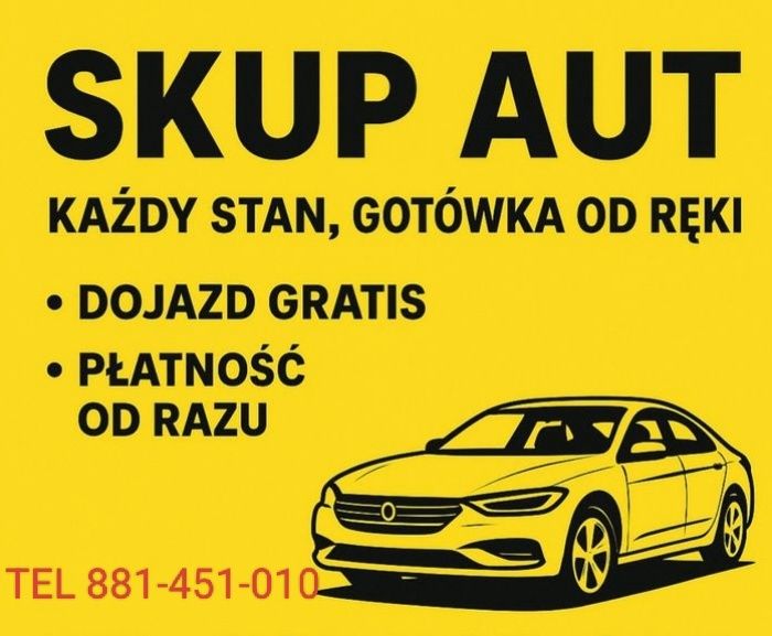 Skup samochodów! każdy stan! Zadzwoń odbiór w tym samym dniu!