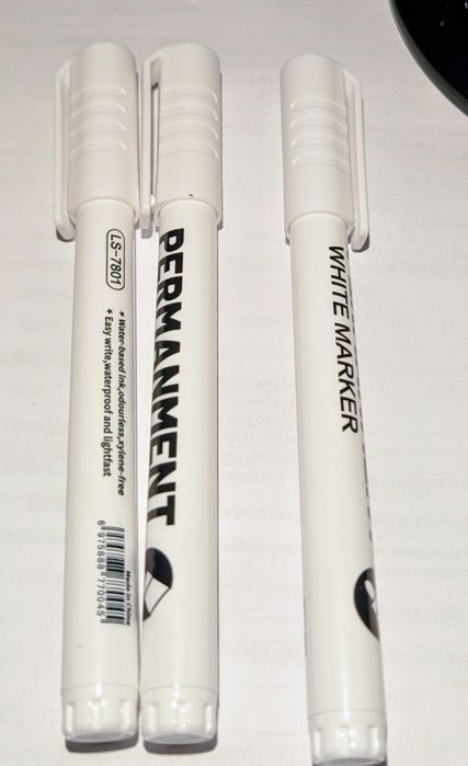 Białe markery 3sztuki nowe