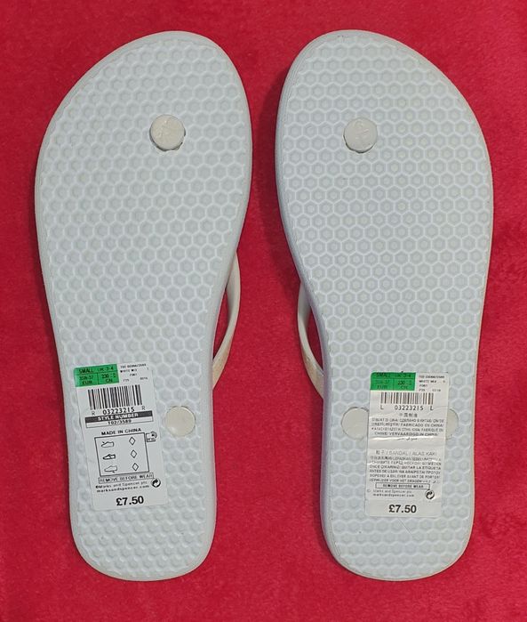 NOWE klapki japonki białoseledynowe Marks & Spencer, roz. 36 / 24 cm