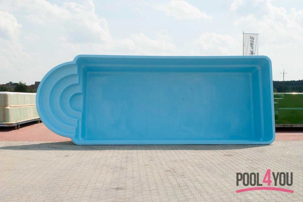 Basen ogrodowy poliestrowy 7,5x3,2x1,55 basen z laminatu od ręki