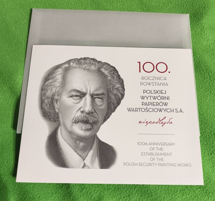 Banknot kolekcjonerski 19 zł -Paderewski folder PWPW
