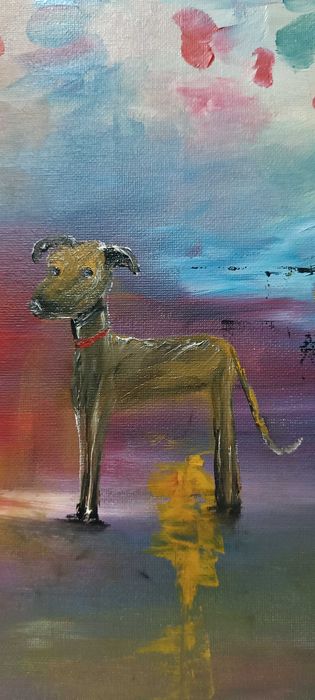 Óleo sobre tela, No Parque, original, dimensões 100cmx70cm