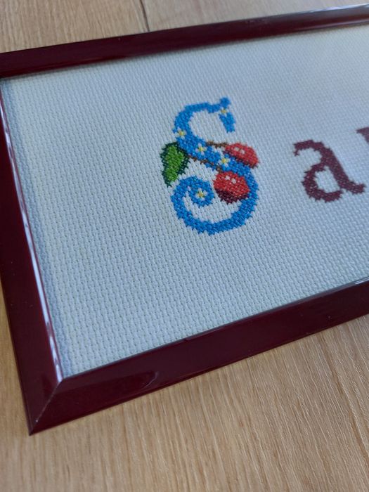 Quadro bordado a ponto de cruz