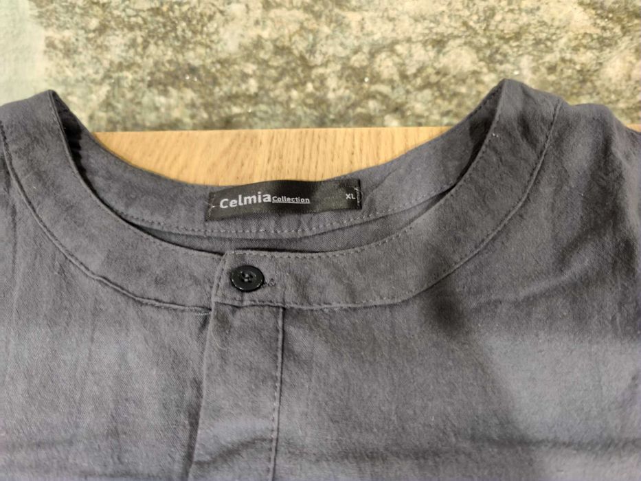 Vestido bata azul marinho