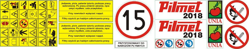 Naklejki Pilmet 1015 Europa 2018 Termit 415 opryskiwacz 615 815