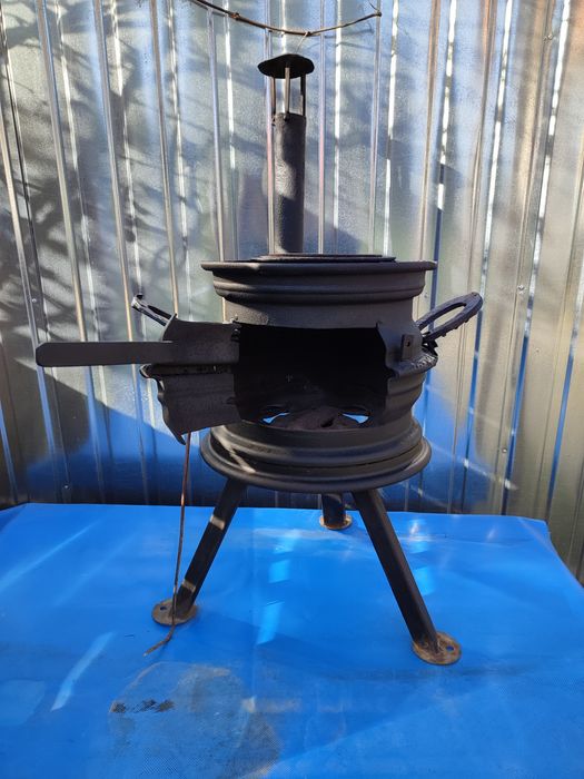 Solidny Piecyk kominek ogrodowy czarny